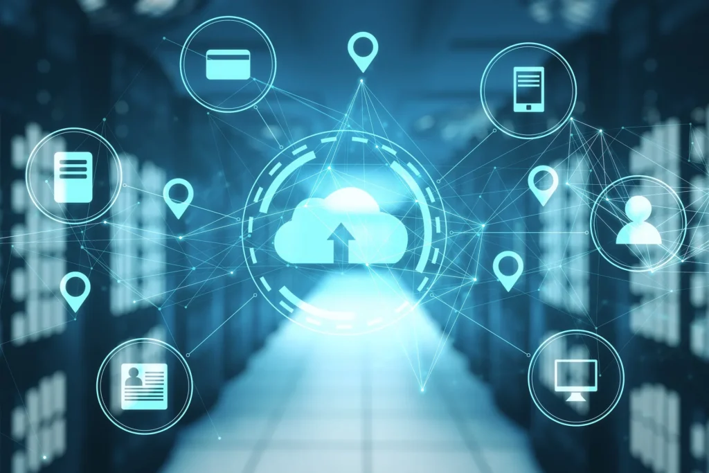 Infographic illustrating key factors for selecting a cloud hosting provider for business needs