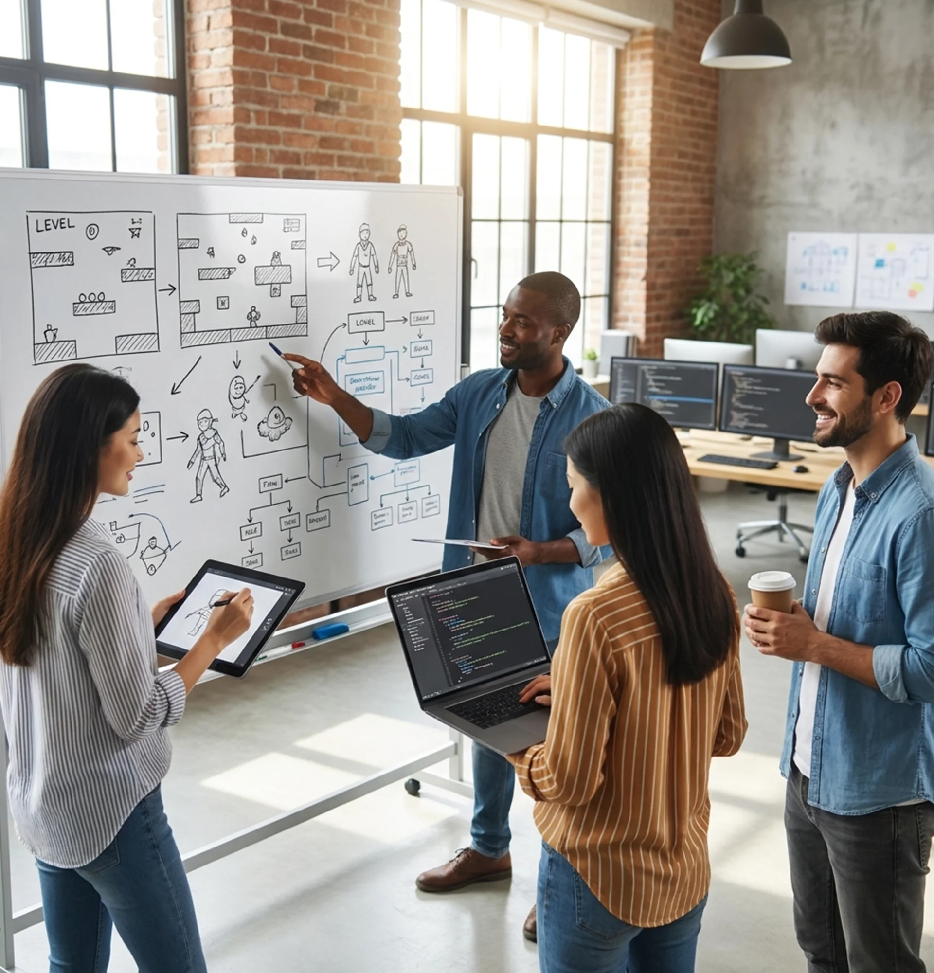 Creative Game Development Company Team Planning Video Game Design and Development Strategy